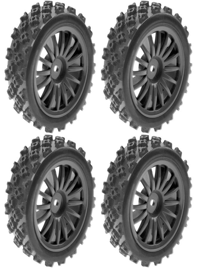 Vgoohobby 4Pack Vgoohobby OD2.83in 1/10 On Road Rubber Tires w/Nylon Wheel Rims 12mm Hex Compatible with HSP HPI Redcat Tamiya Traxxas 1/10 RC On Road Racing Touring Car (Black) - Image 3